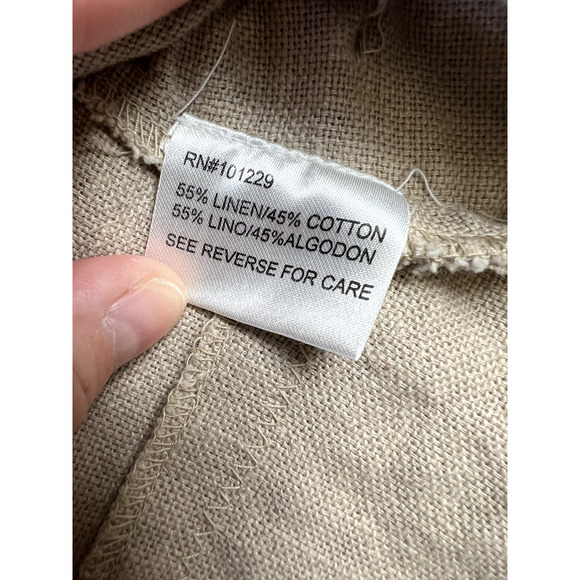 Y2K Utility Linen Vest Tan Safari Vibes Outdoorsy Core Sz S - Picture 8 of 12